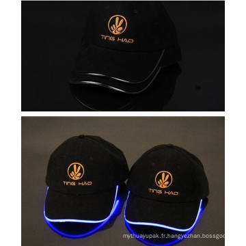 Chapeau de LED Beanie noir acrylique d&#39;hiver avec la lumière